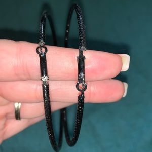 Large black hoop earrings
